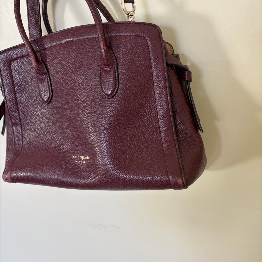 Kate Spade New York medium knott pebbled leather satchel flawed - Picture 4 of 9